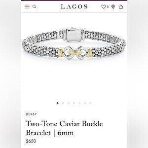 LAGOS Derby Two-Tone Caviar Buckle Bracelet, size M